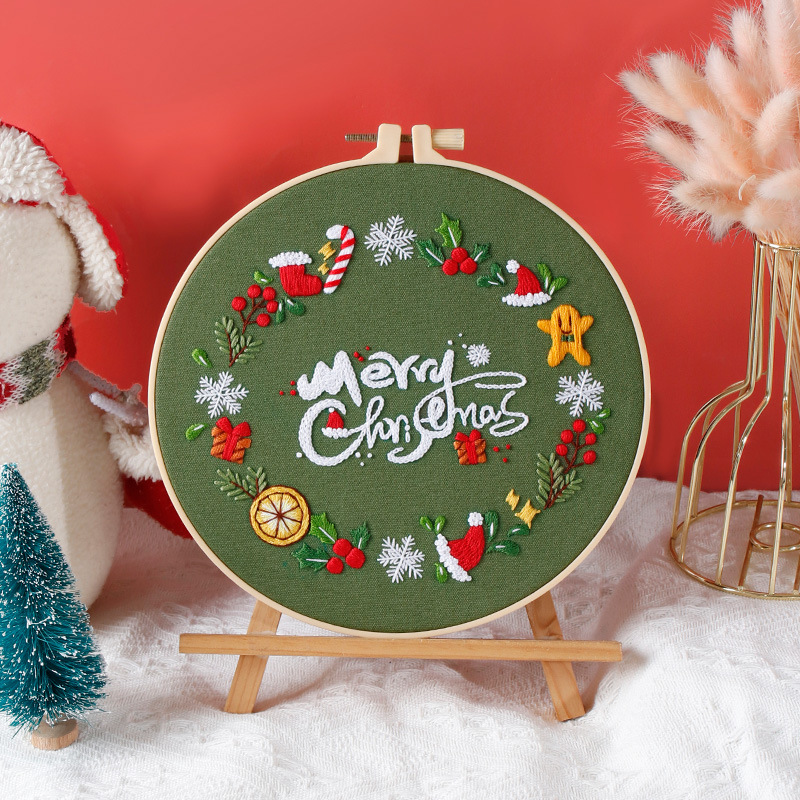 Christmas Theme Embroidery Kit Diy Cross Stitch Patterns - Temu