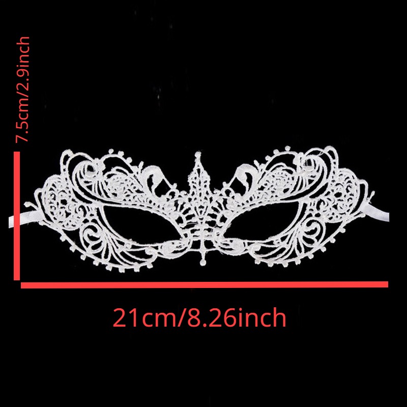 1pc Maschera Pizzo Halloween Maschera Pizzo Bianca Maschera - Temu Italy