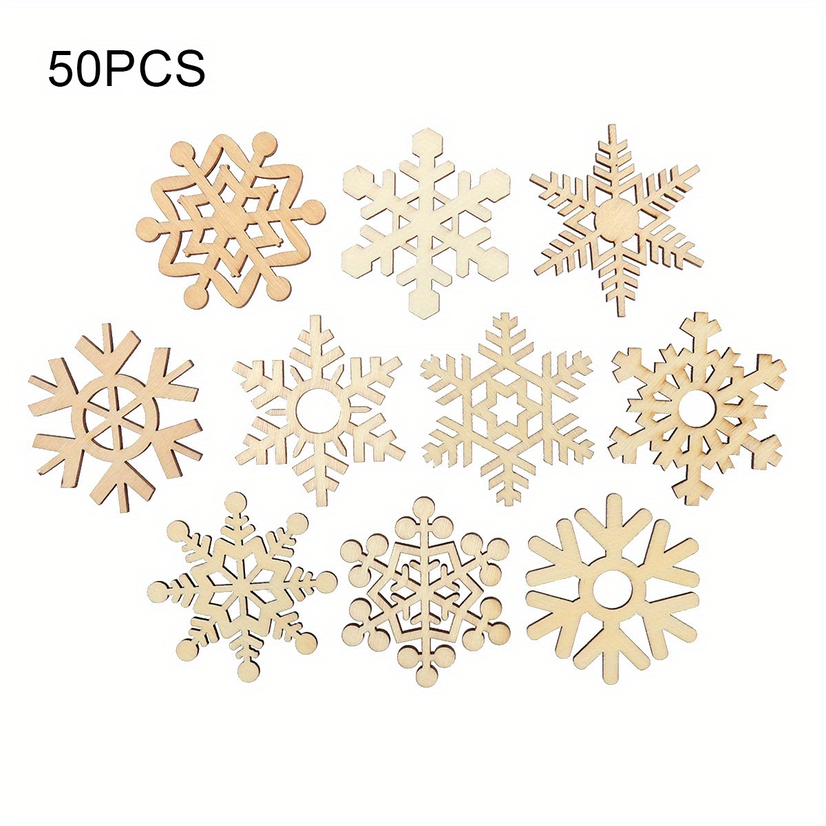 Paintable Wood Snowflake Cutouts Wooden Charms - Temu