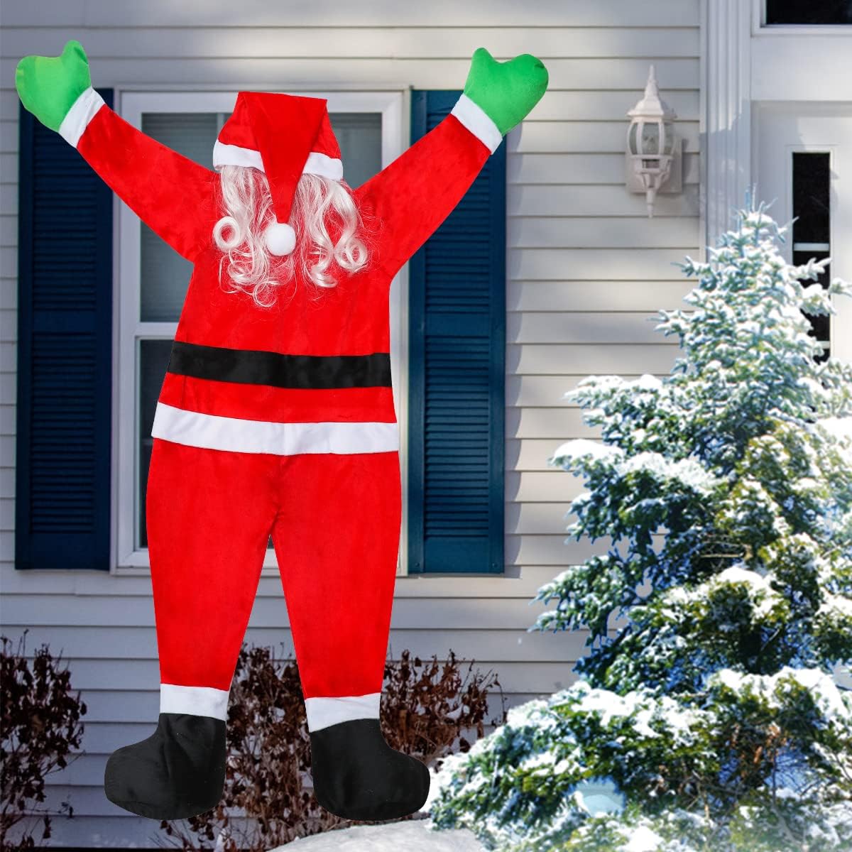 

1pc Large Hanging Christmas Santa Claus Decorations, 66.9'' Christmas Ornaments Hanging Santa Christmas Decoration From The Gutter Roof Outdoor Yard Decor Indoor Home Wall Car 5.5ft
