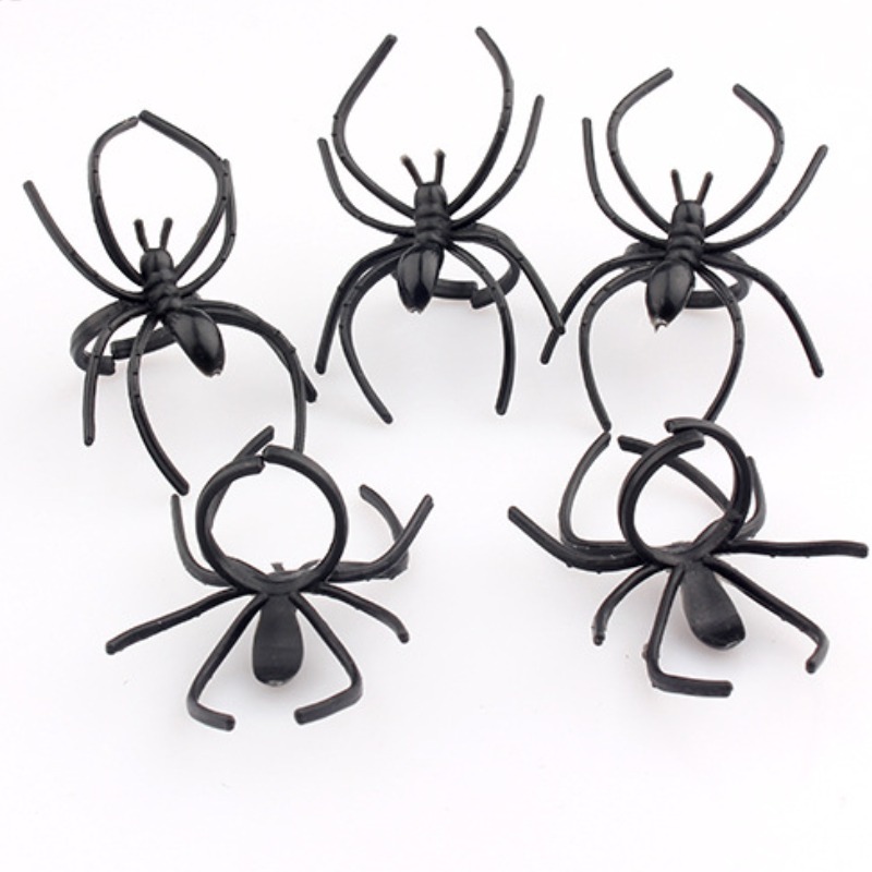 Gothic Punk Spider Webs Opening Ring Dark Animal Trick Toys