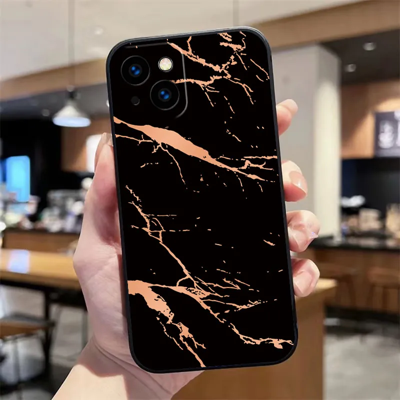 Black iPhone 14 Pro Max Marble Case