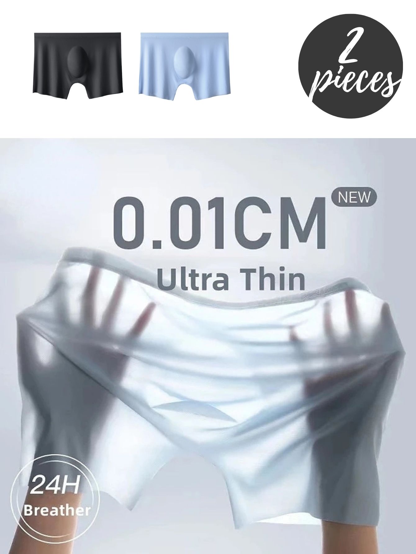 Boxer Briefs Mens Underwear Transparent Ultra-Thin Underwear