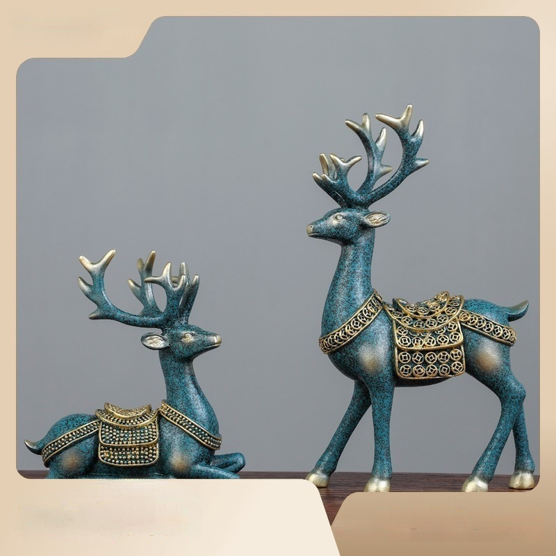 Blue Deer Figurine Home Decor Resin Sculpture Decorative Gifts - Yahoo  Shopping