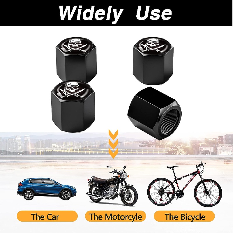 Skull Car Wheel Tire Valve Stem Airtight Dust Proof Covers Universal Tire  Air Valve For Cars, Trucks, Bicycles, Car Accessories Temu