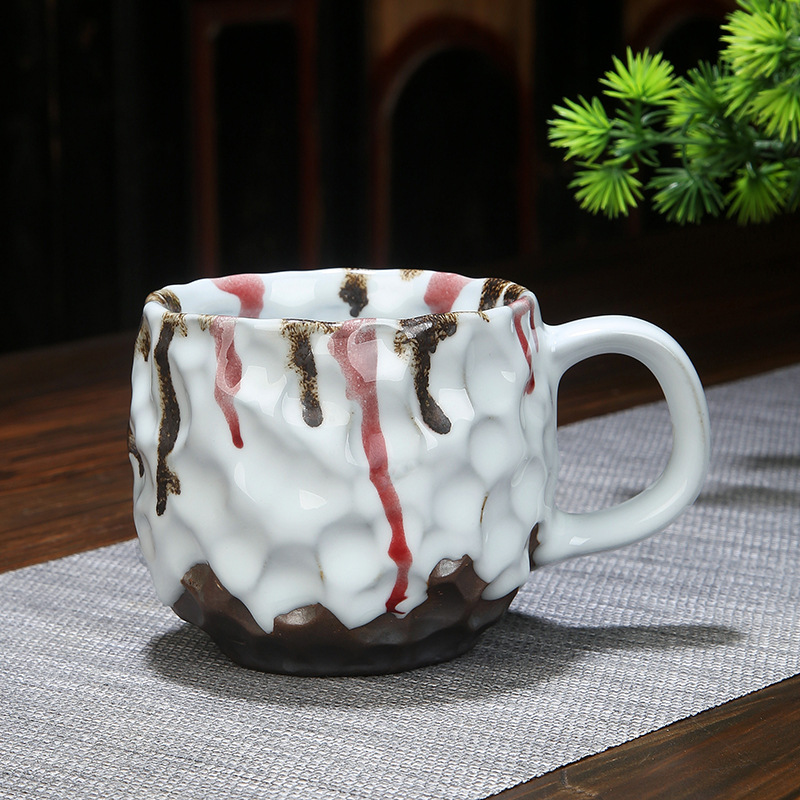 Japanese Embossed Mug Creative Ceramic Coffee Cup Large-capacity