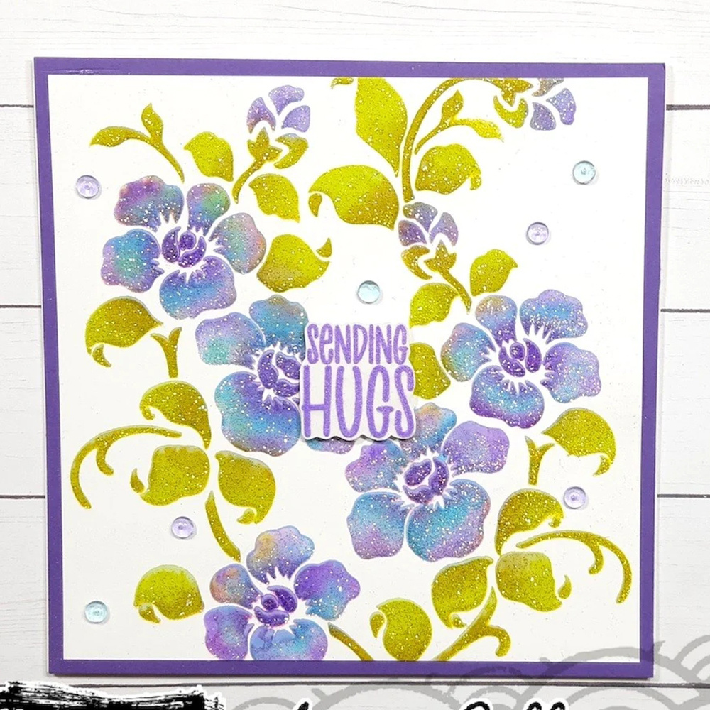 Acquista 14*13 cm Due Fiori DIY Stratificazione Stencil Pittura Murale  Scrapbook Colorazione Goffratura Album Modello Decorativo