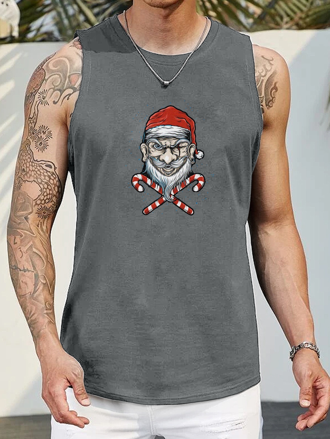 Christmas Tank Top, Funny Yoga Tanks, Exercise Tops, Christmas