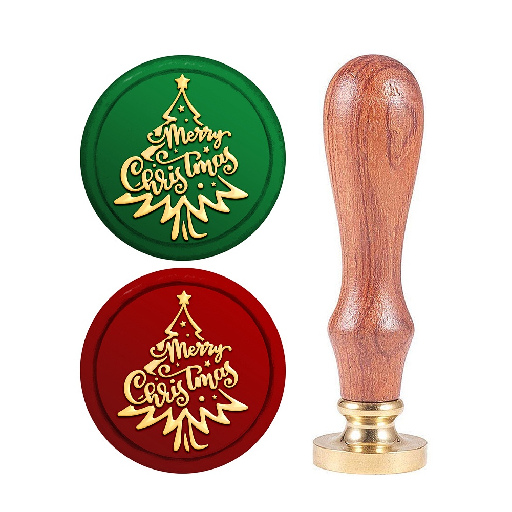 1PC Christmas Wax Seal Stamp Santa Claus Sealing Wax Stamps 30mm Retro  Removable Wood Handle for Invitations 