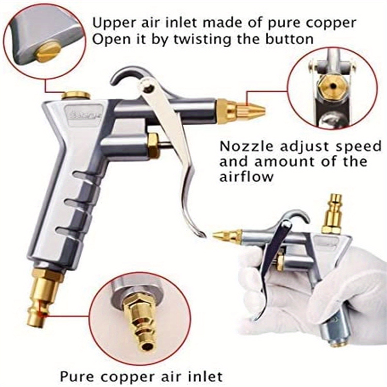 Blowing Gun Air Compressor Dust Collector Extended Nozzle Temu