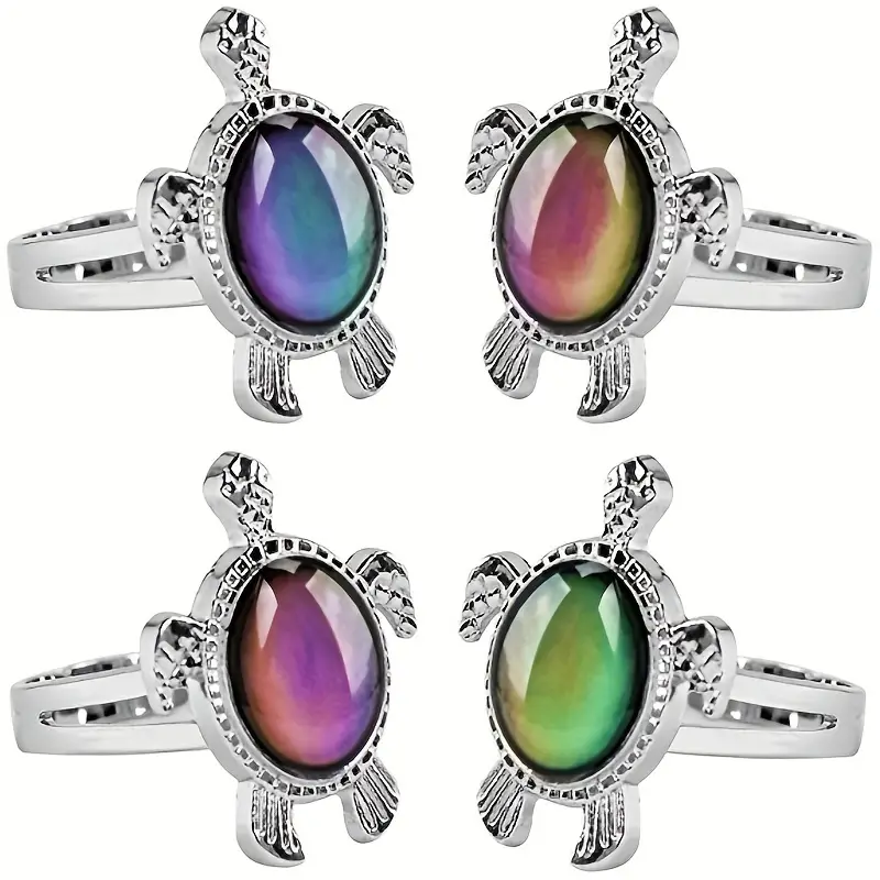 Color Changing Turtle Rings Alloy Colorful Ring - Temu
