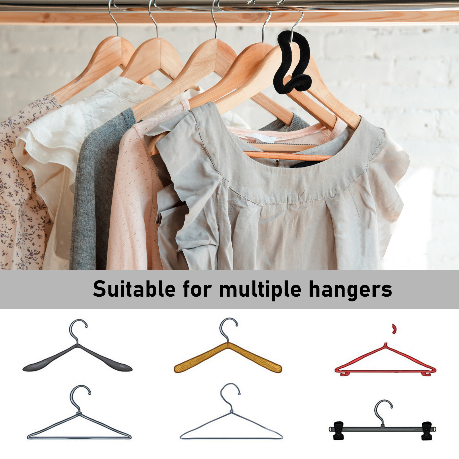 40 Pcs Clothes Hanger Connector Hooks Closet Hangers Organizer