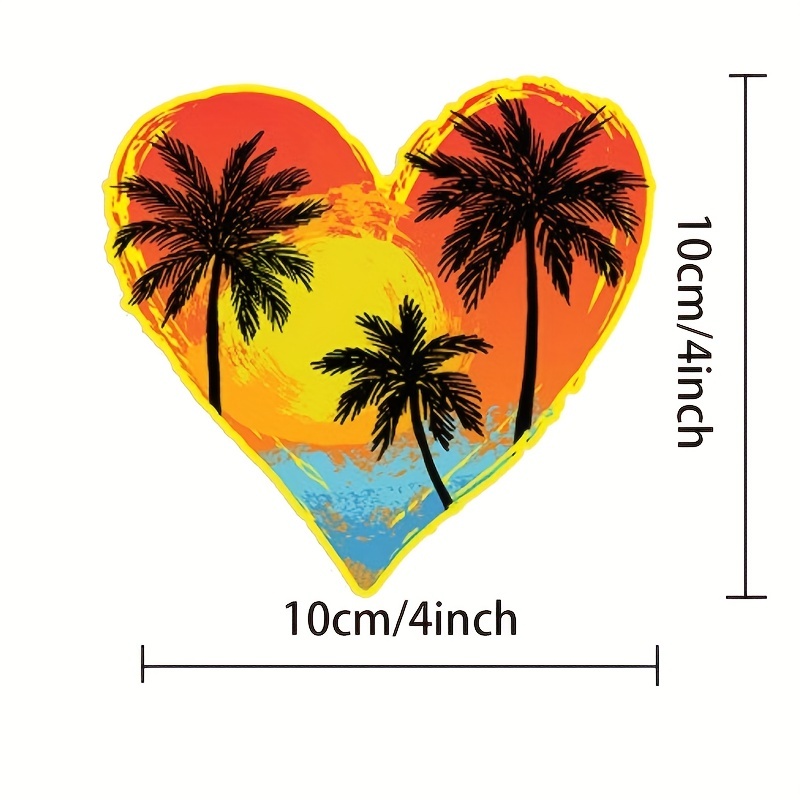 Sunset Tropical Sunshine Palm Tree Design Vinyl Decal - Temu