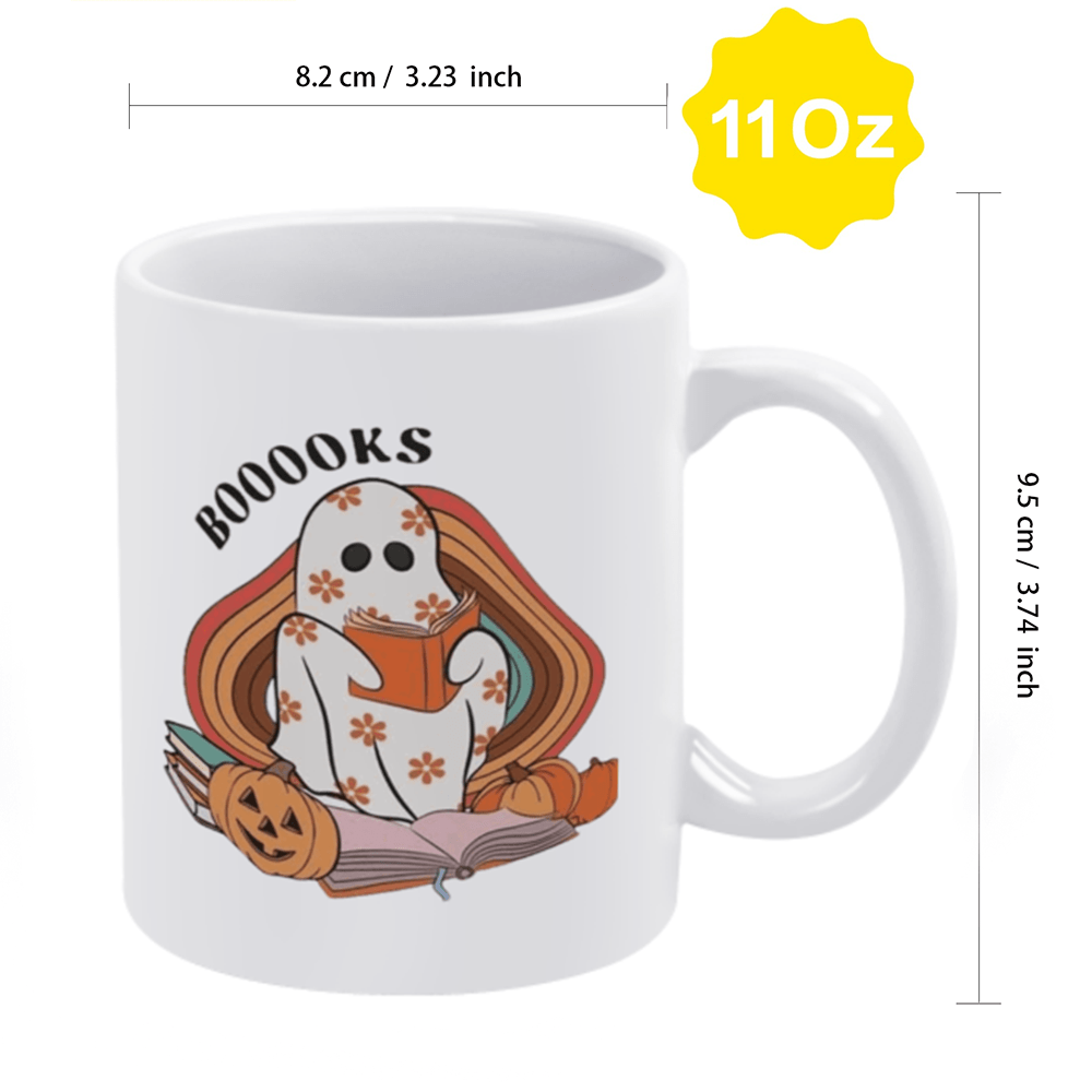 1pc, Halloween Ghost Coffee Mug, 400ml/13.5oz Ceramic Coffee Cups, Cute  Kawaii Water Cups, Summer Winter Drinkware, Birthday Gifts