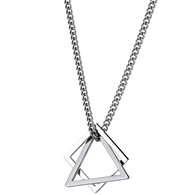 Hiphop Square Pendant Men Necklaces Woman Necklaces Korean