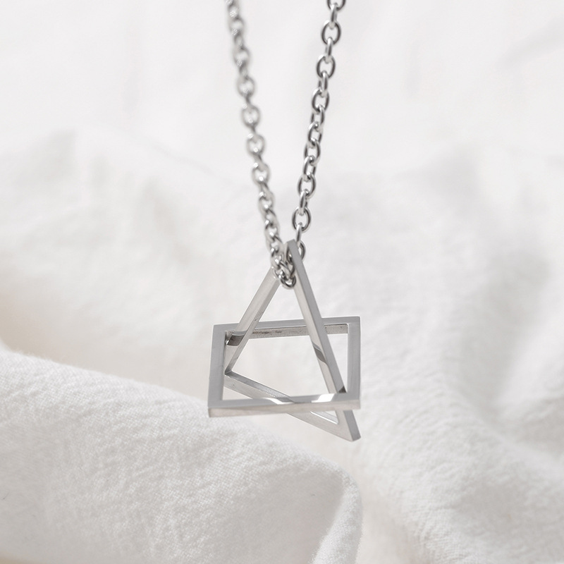 Hiphop Square Pendant Men Necklaces Woman Necklaces Korean