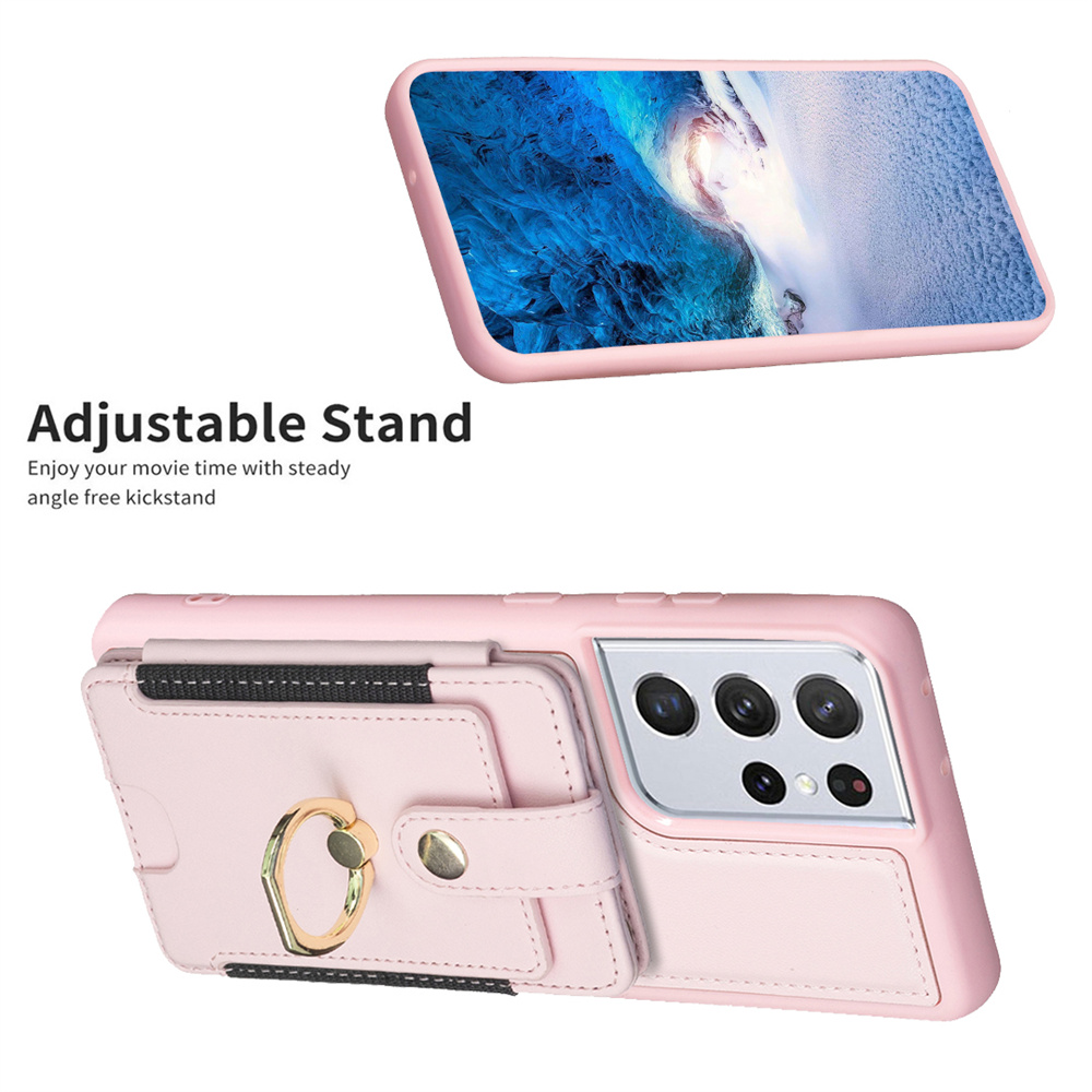 Funda Para Galaxy S23 Ultra Moda Lujo Shockproof Kickstand Oro Rosa Para  Mujer