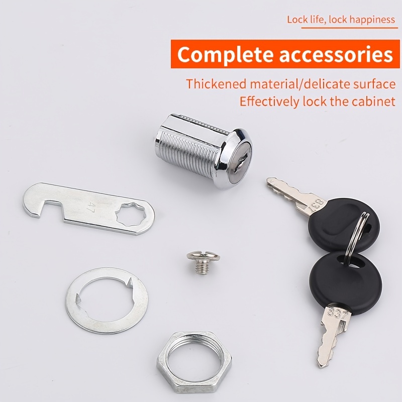Drawer and Cabinet Lock, Tubular Cam Lock with Key, Cabinet Cam Locks for  Storage Door Secure Files Drawers Mailbox RV Camper Door Tool Box, Zinc