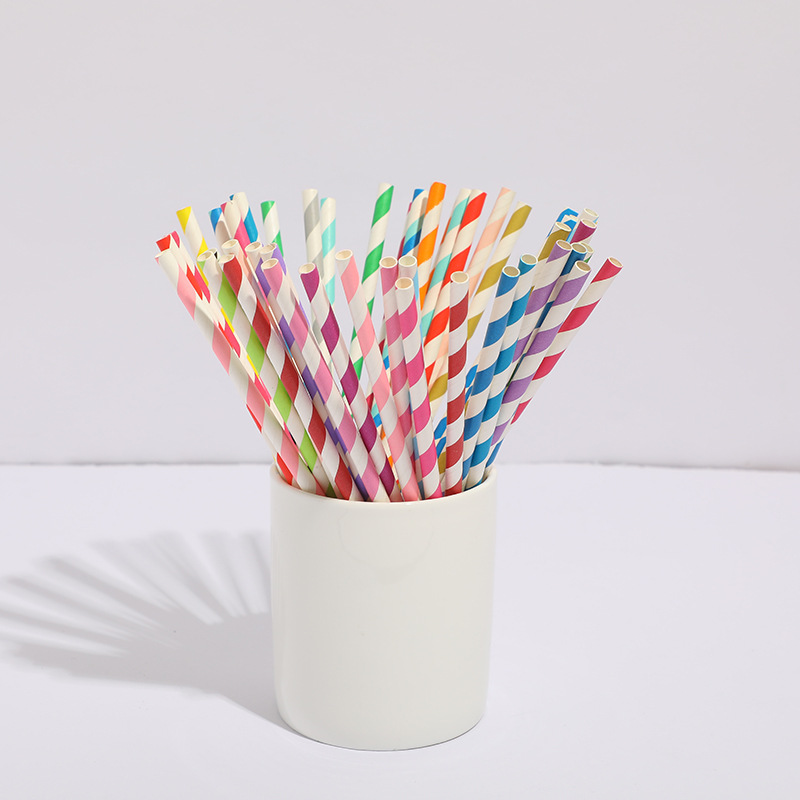 100 pcs Mixed Colors Candy Cane Christmas Party Paper Straws