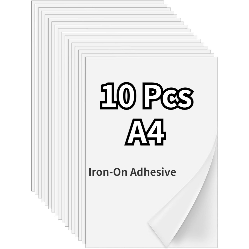 Iron On Adhesive Sheets 20PCS, Heavy Weight Double-Sided Heat Melt Fabric  Glue Sheet, A4 Size Fusible Adhesive Sheets, Press-on Patch Iron On Tape