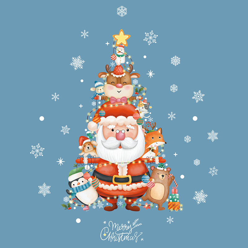 Christmas Tree Snowflake Santa Claus Gift Stickers Christmas - Temu