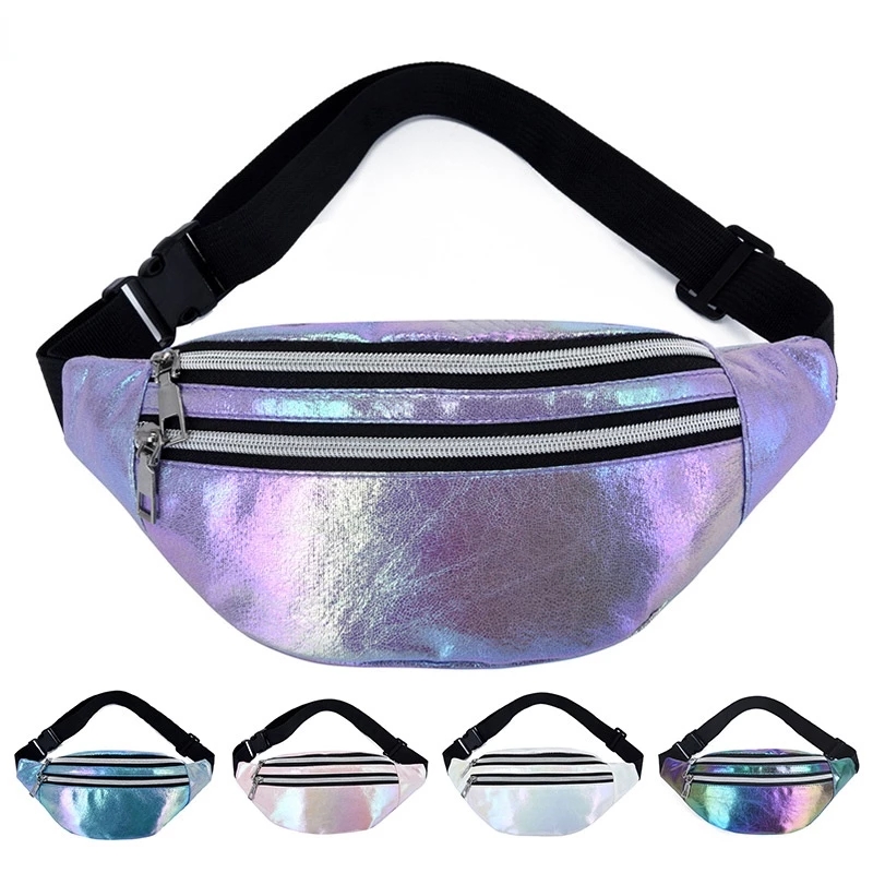 Fashionable Geometric Pattern Colorblock Fanny Pack, Pu Leather