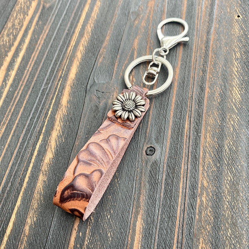 Men Leather Keychain 