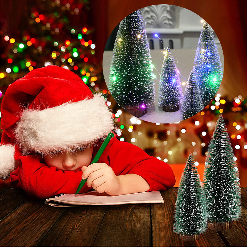  Árbol de Navidad de mesa de 24 pulgadas, mini pino artificial  con luces LED y adornos : Hogar y Cocina