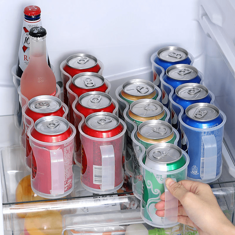 2 cajones frigoríficos para bebidas, refrescos, cola, cerveza, organizador  frigorífico, cajón dispensador de latas Rojo Verde