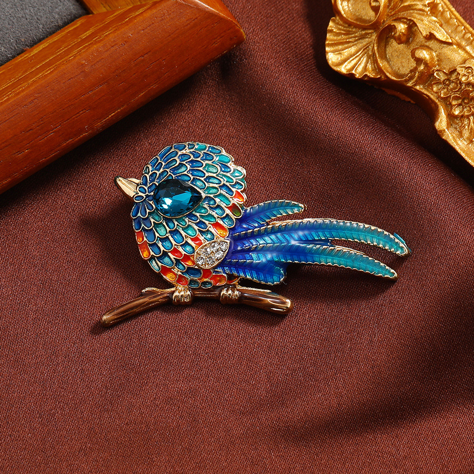 Small blue online brooch