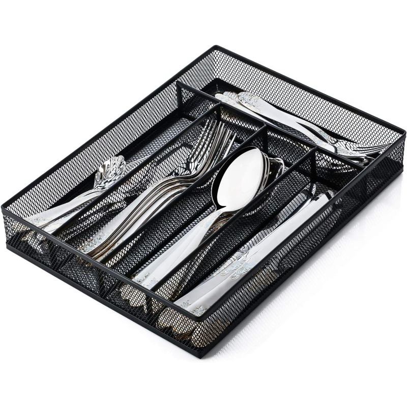Organizador de cajones de cocina, soporte para utensilios, separadores de  bandejas de cubiertos, palillos, tenedor, cuchara