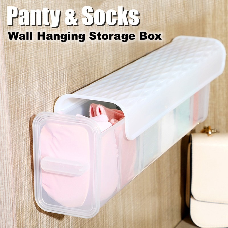 Wall Hanging Transparent Underwear Panties Storage Box Socks