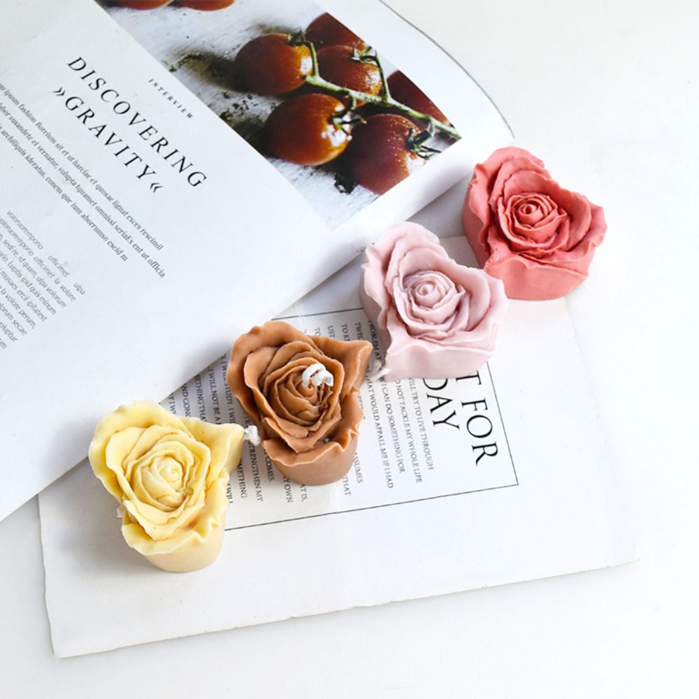 3D Love Rose Candle Silicone Mold DIY Heart Flowers Candle Making