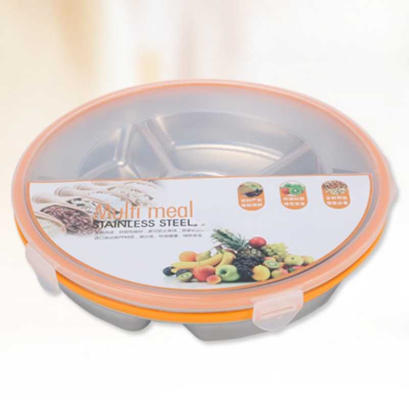 1pc 1600ml 304 Stainless Steel Student Portable Lunch Box Vegetable Fruit  Salad Storage Container For Refrigerator