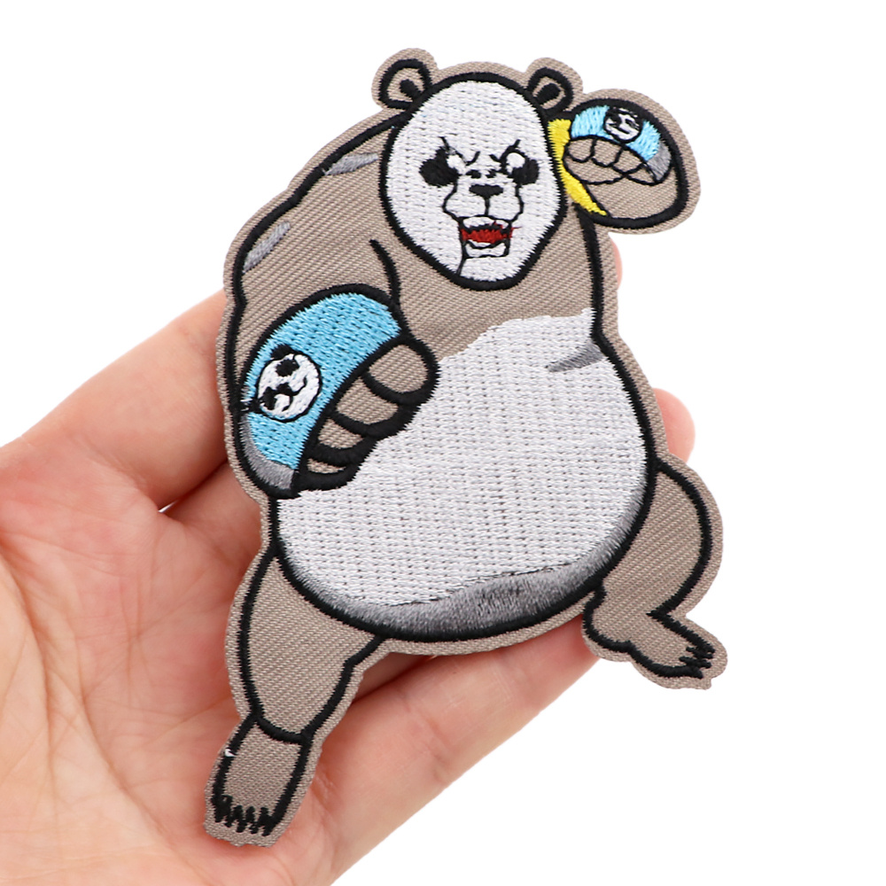 Large patches for jackets 2Pcs Large Embroidered Patches Bear Panda Sew On  Patch Applique for Clothes Bags Jackets 
