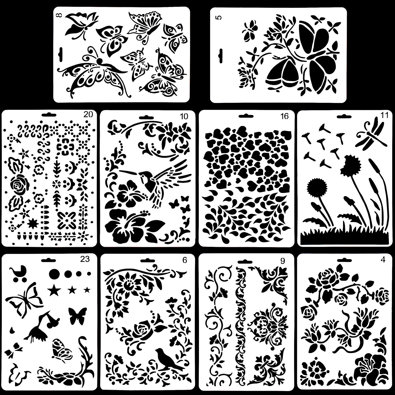 6 X 6 Succulent, Stencil, Americana Decor -   Flower stencil, Drawing  stencils, Stencil designs