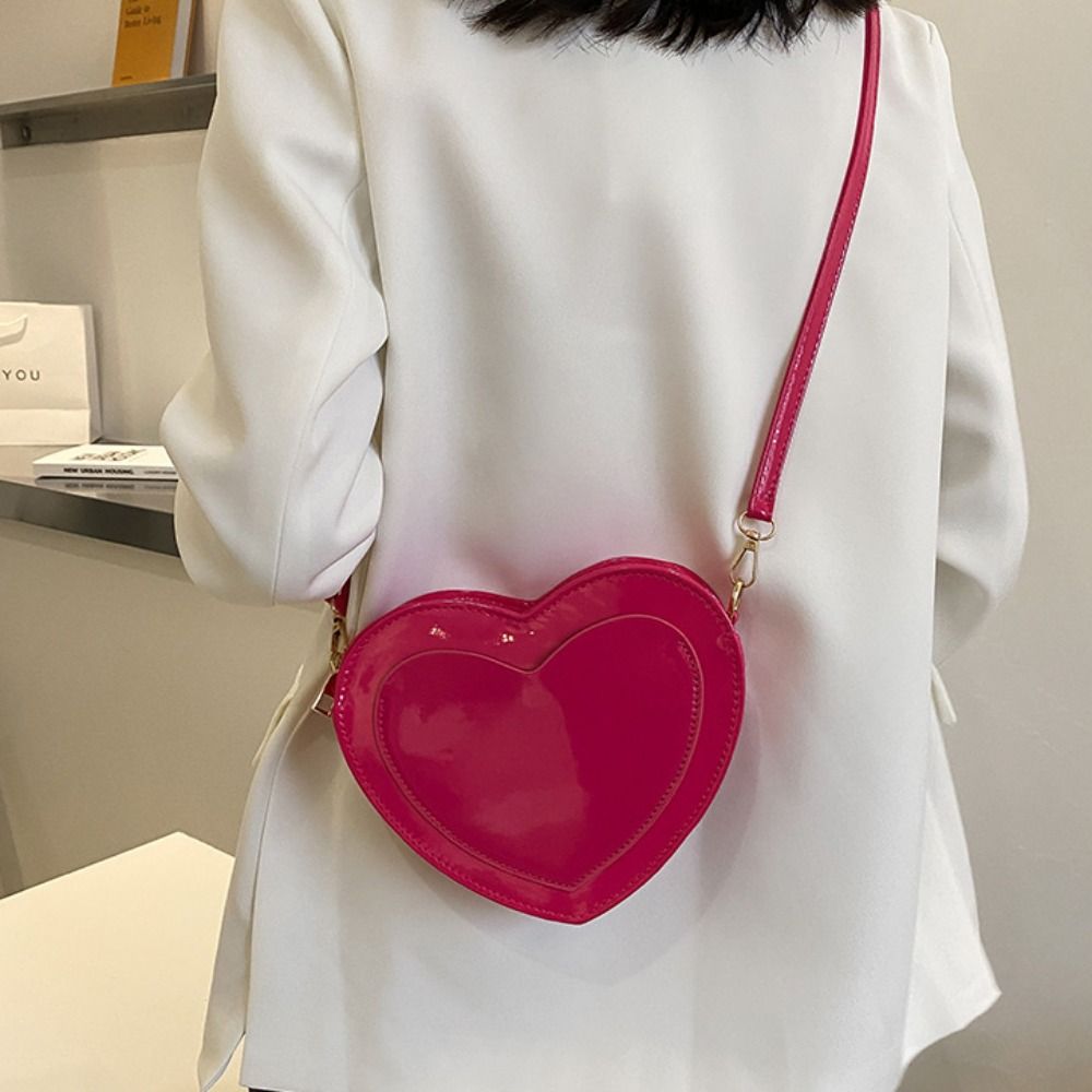 Y2k Heart Shaped Crossbody Bag, Solid Color Shoulder Bag For Spicy Girls,  Pu Leather Purse For Dating - Temu