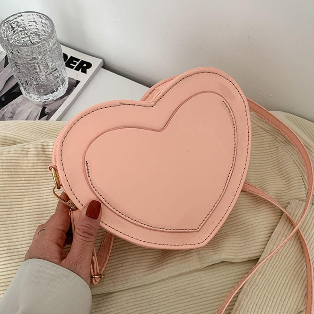 Y2k Heart Shaped Crossbody Bag, Solid Color Shoulder Bag For Spicy Girls,  Pu Leather Purse For Dating - Temu