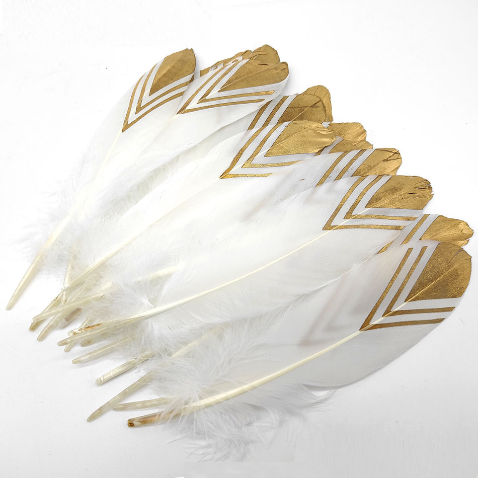 Gold Plume Goose Feathers, Feather Golden Decoration