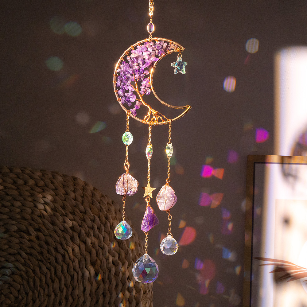 Feather Dream Catcher Crystals Gemstone Sun Catcher Catcher - Temu