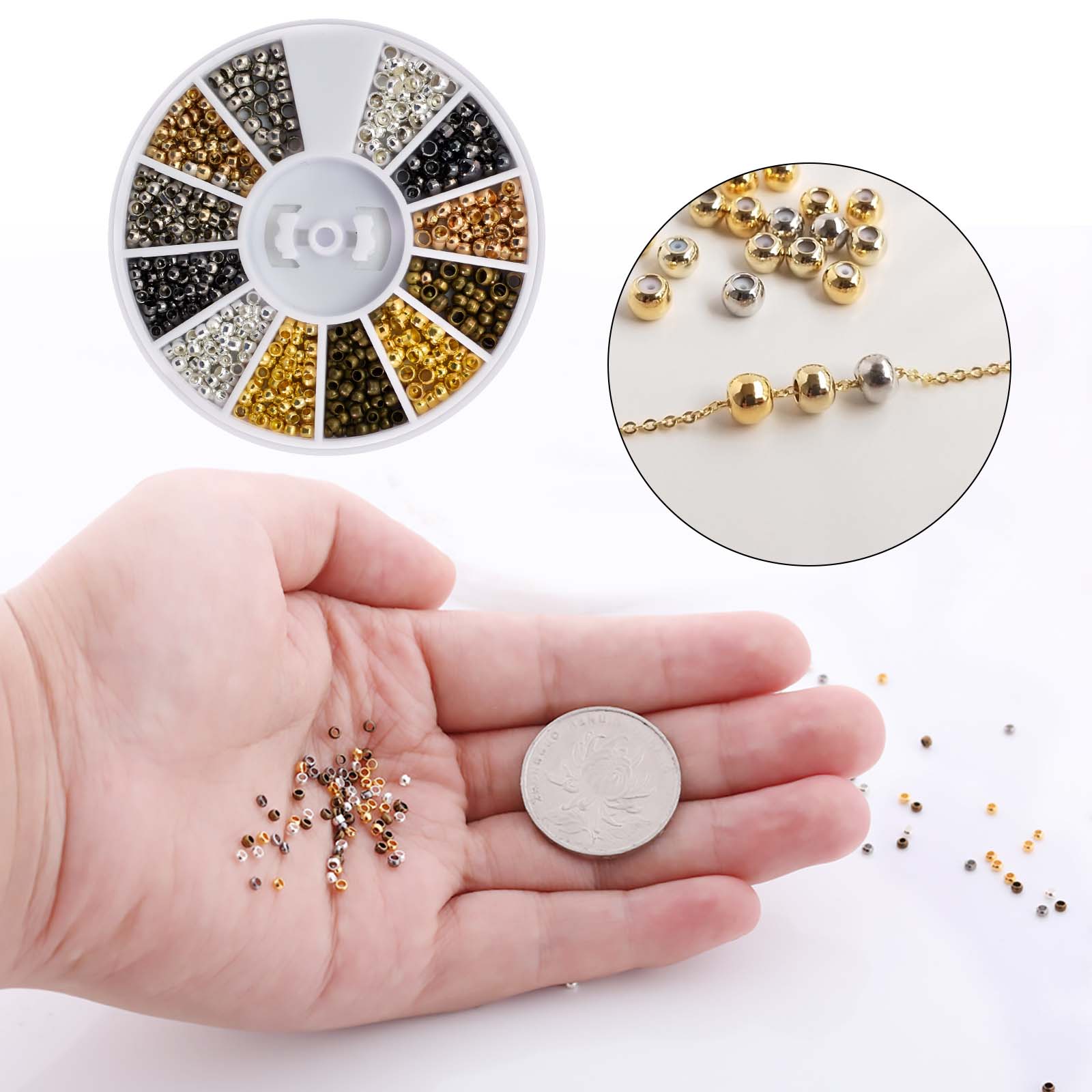 Approximately Mixed Crimping Beads For Jewelry Making - Temu