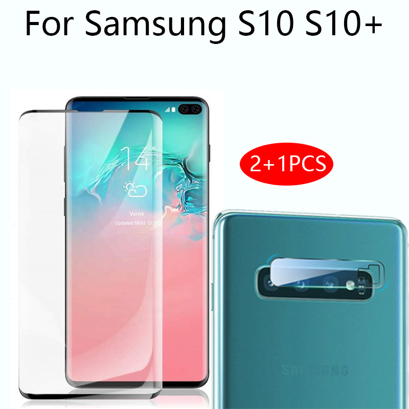 

2 In 1 Protective Glass For Samsung S10 S10+ Camera Len Screen Protector For Samsung Galaxy S10 Plus Tempered Film