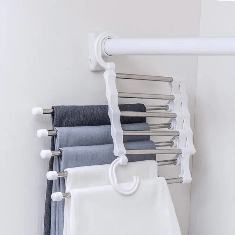 1 Magic Trouser Rack Hangers Stainless Steel Folding Pant Temu