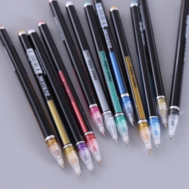 12/18/24 Colors Gel Pen Set Pastel Metallic Neon Glitter Pens For Adult  Coloring Book Journals Drawing Doodling Art Markers