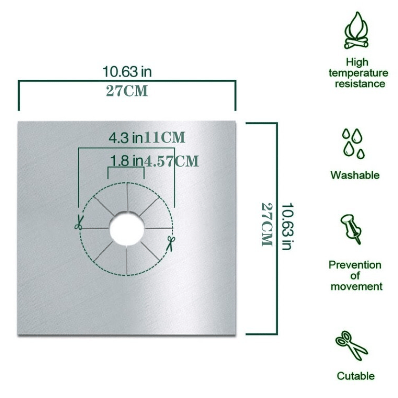 4pcs Protector Quemador Estufa Gas Color Sólido Almohadilla - Temu