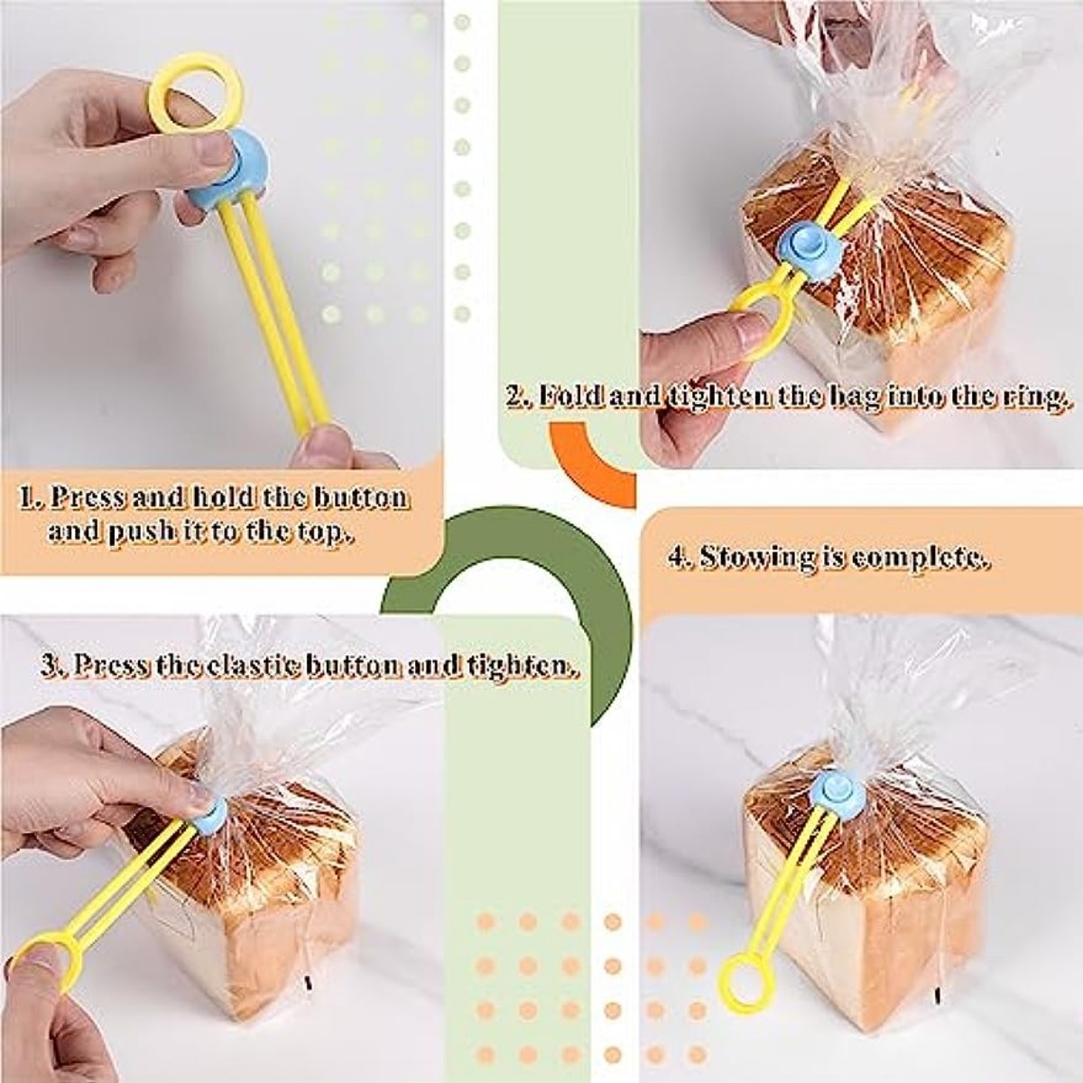 Bag Clips For Food Reusable Food Clip Ties Resealable Chip Clips