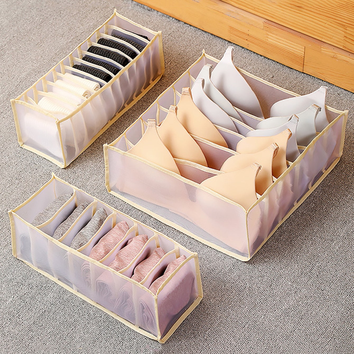 Underwear Drawer Organiser Foldable Multi compartment - Temu