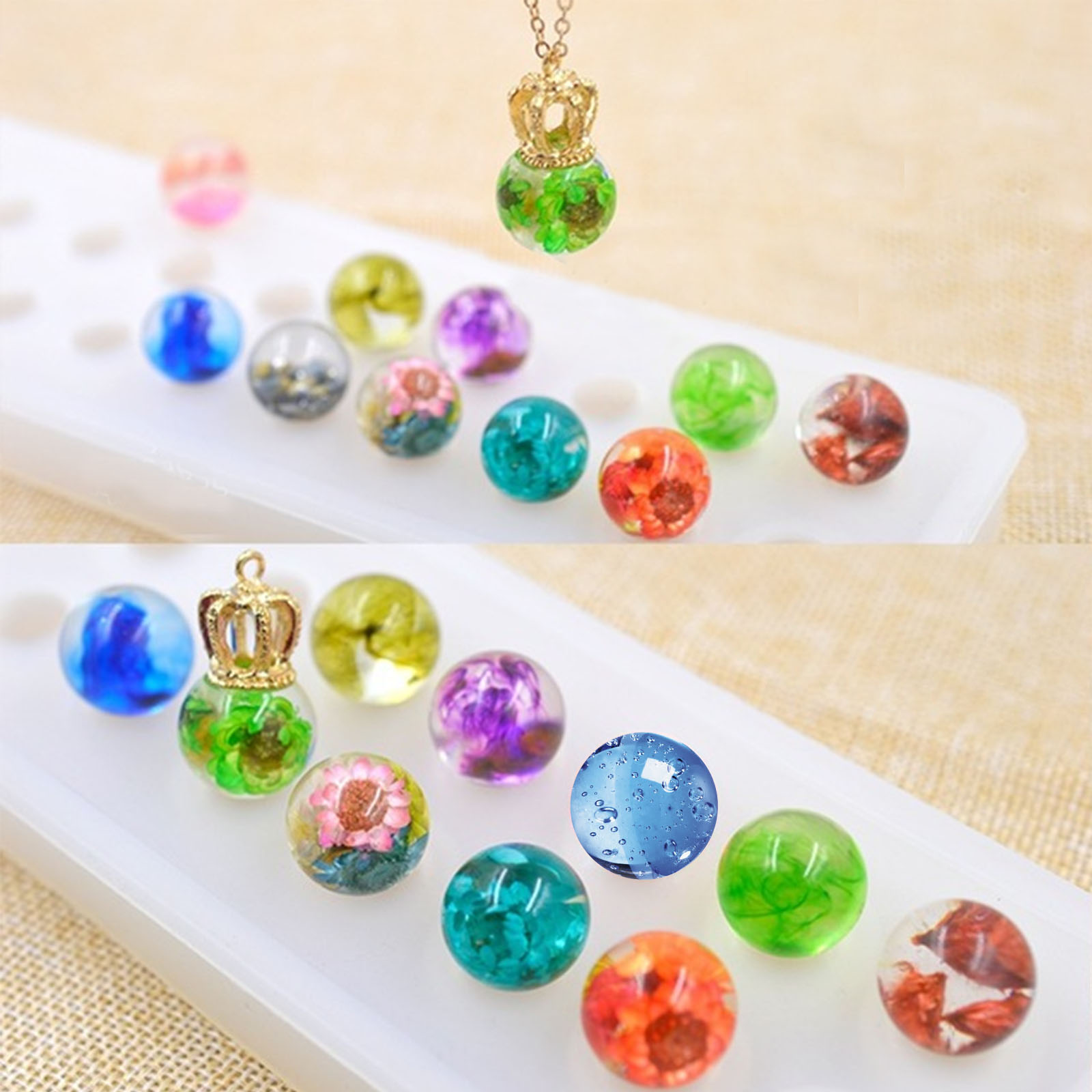 Crystal Beads Casting Silicone Mold Diy Epoxy Resin Faceted - Temu