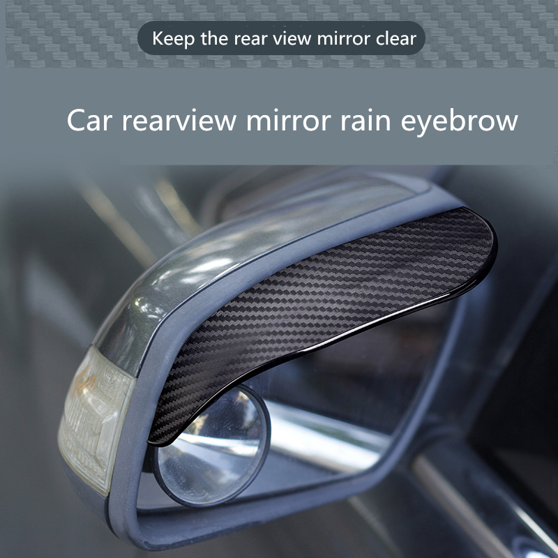  2Pcs Car Rear View Mirror Rain Visor Guard, Carbon Fiber Car  Side Mirror Rain Eyebrow Guard, Auto Mirror Rain Visor, Car Exterior Trim  Accessories Universal for Cars Truck and SUV(Transparent Black) 