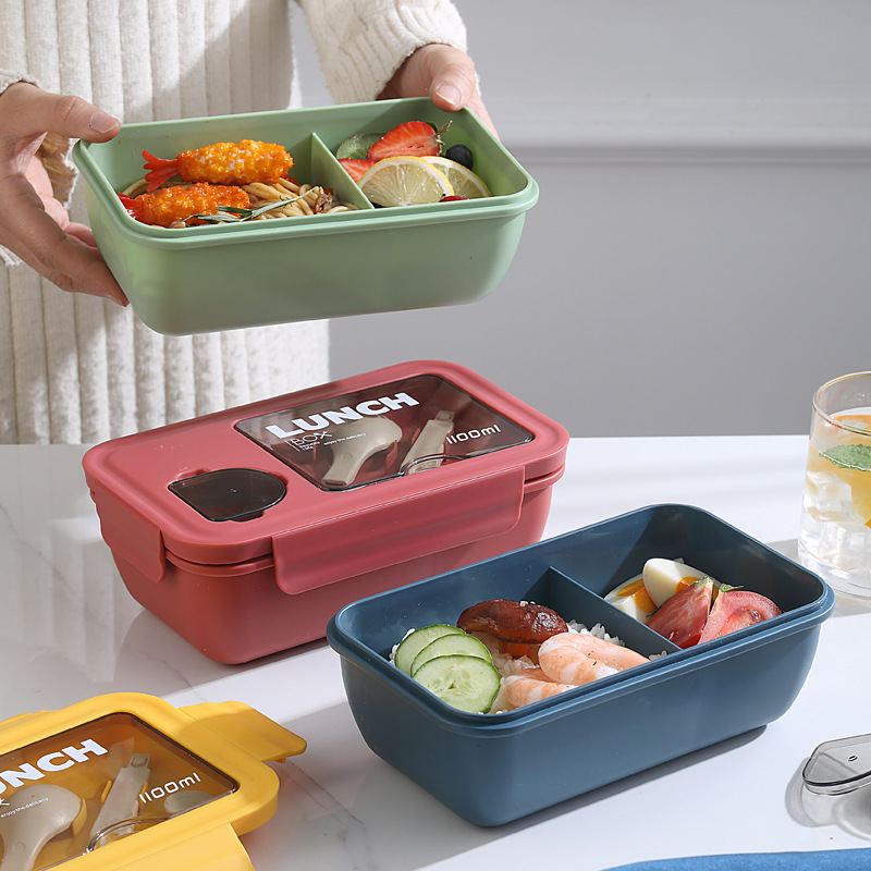  Tupperware (2 Bento Lunch Boxes Red and Yellow with Blue Seals:  Home & Kitchen